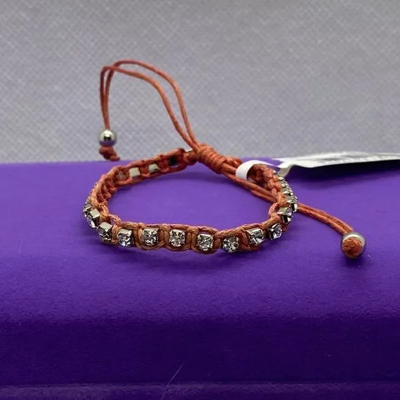 💛 Rhinestone& Rope Adjustable Bracelet - Picture 2 of 3